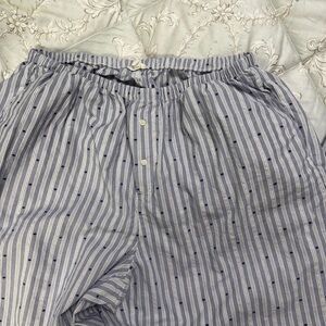 Aerie Blue and White Striped Poplin Lounge Pants